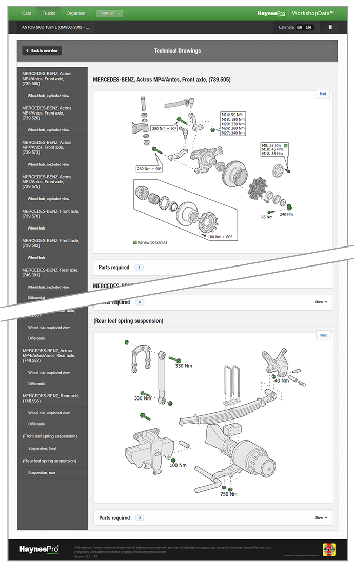 Screenshot technical drawings